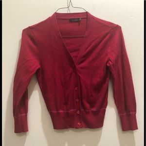 Red button down long sleeve blouse. Size S